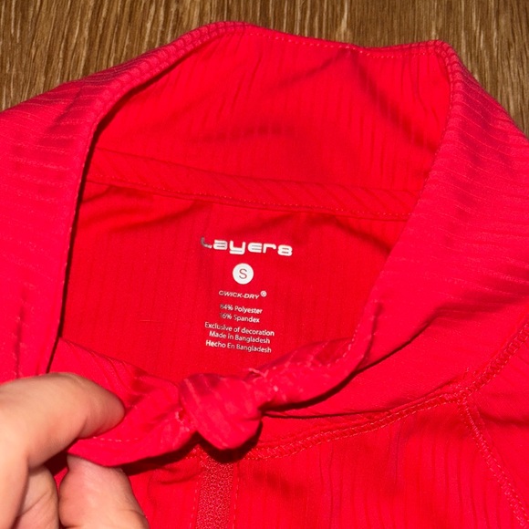 Layer8 Red Quarter-Zip Ribbed Athletic Pullover - Picture 3 of 4